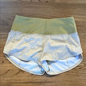 lululemon athletica Olive green high waisted Speed up shorts size 6